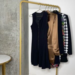 Theory Bonbi Wool Ameera Fabric Zipper Front Fit Flare Sleeveless Dress